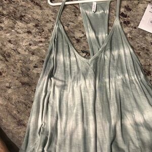 Z supply Green and White Tie-Dye Tank Top